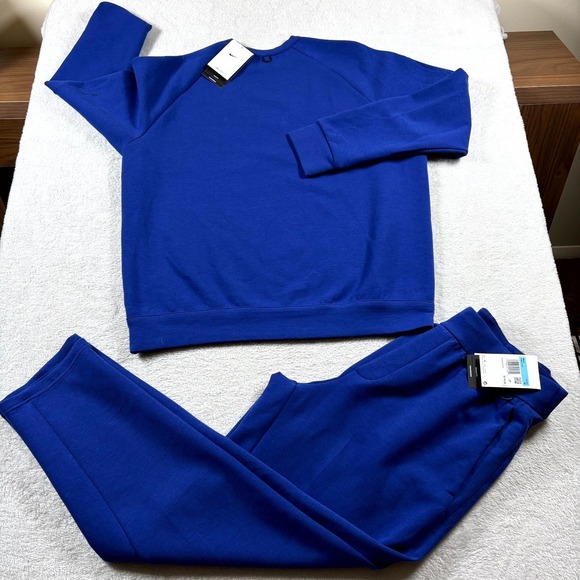 Nike Dri Fit 24.7 Sweatsuit Mens Medium Blue Impossibly Soft Loose Fit Training - Picture 6 of 7